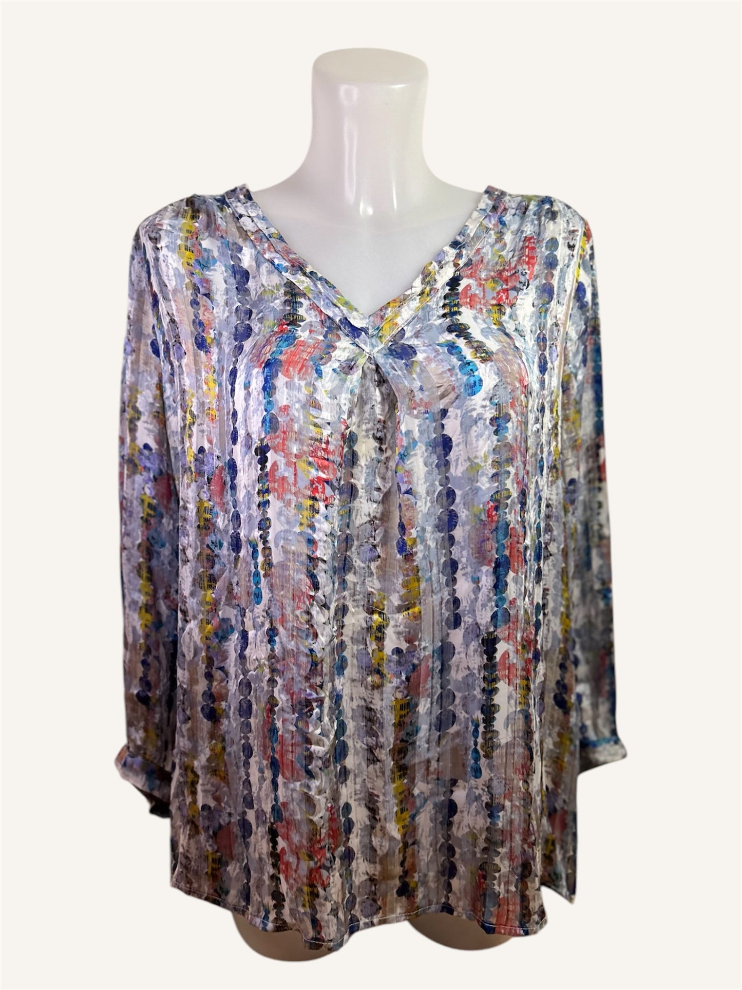 BLOUSE À COL V - LIZ CLAIBORNE