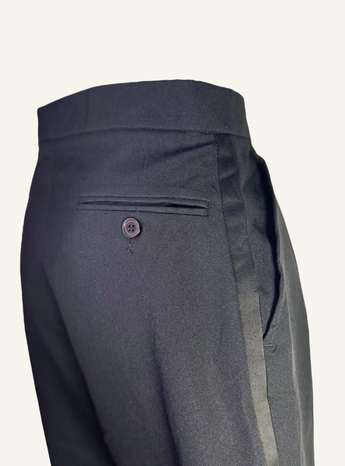 PANTALON À BANDES SATINÉES
