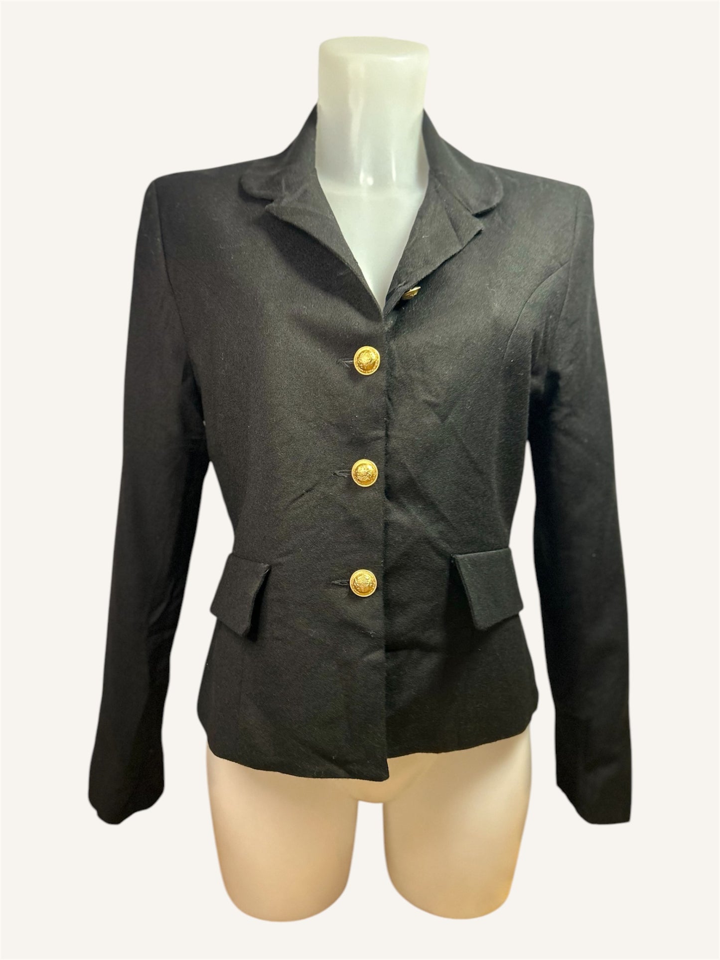 BLAZER COURT À BOUTONS DORÉS - VINCI CLOTHIERS