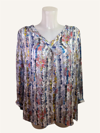 BLOUSE À COL V - LIZ CLAIBORNE
