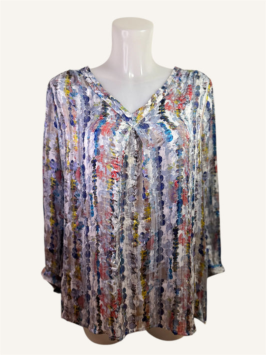 BLOUSE À COL V - LIZ CLAIBORNE