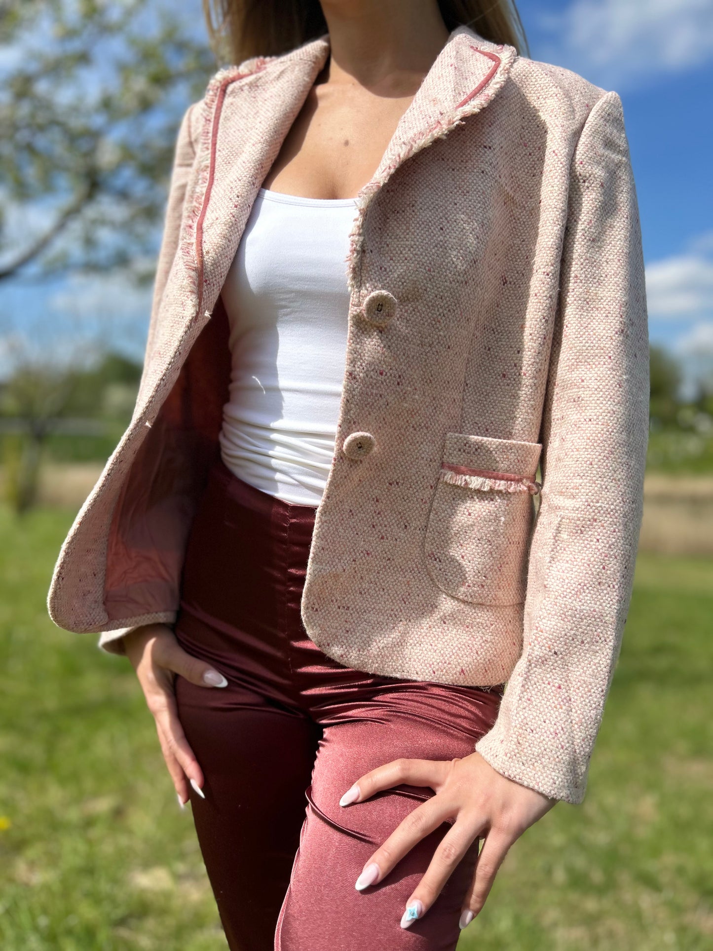 BLAZER À DÉTAILS FRANGES - AT STUDIO